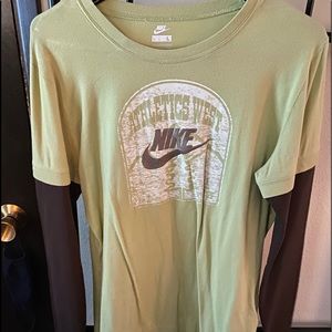 NIKE Athletics West Size Large Green and Brown Thermal